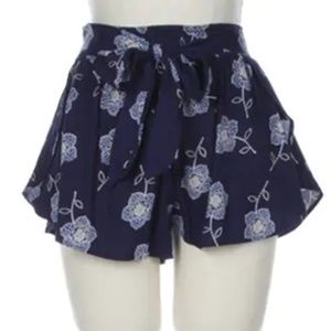 Navy Floral Shorts